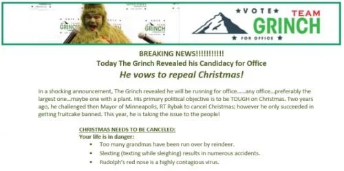The Grinch is Running for Office!