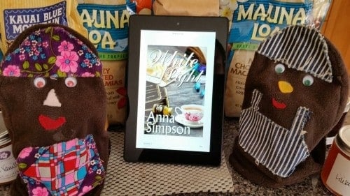 Millie and Willie Cottonpoly read Anna Simpson's mystical mystery, White Light, while relaxing on the beaches of Kauai. 