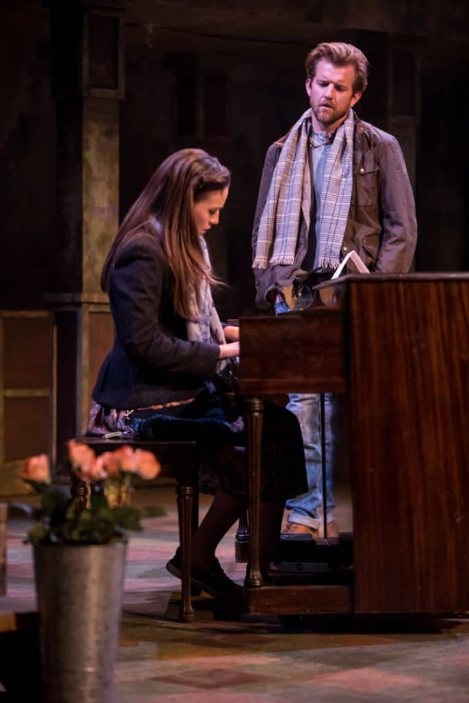 Ben Bakken as Guy and Britta Ollmann as Girl in Once at Theater Latte' Da in Minneapolis, MN. Photo by Dan Norman
